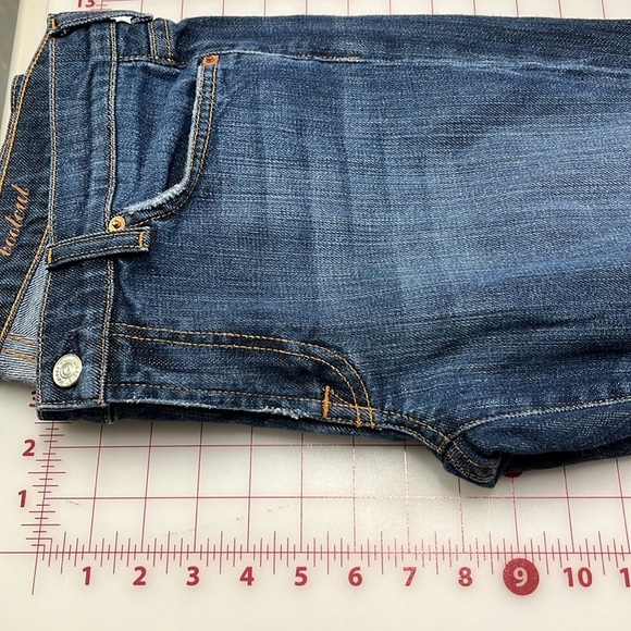 7 FOR ALL MANKIND Bootcut Mid Rise 5 Pocket Distressed Cotton Denim Jeans SZ 32 - Picture 12 of 16